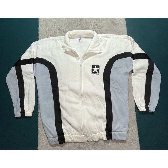 Vintage rare 90s Converse Track Jacket‎ Men's Large Retro Striped Full Zip - Picture 1 of 16